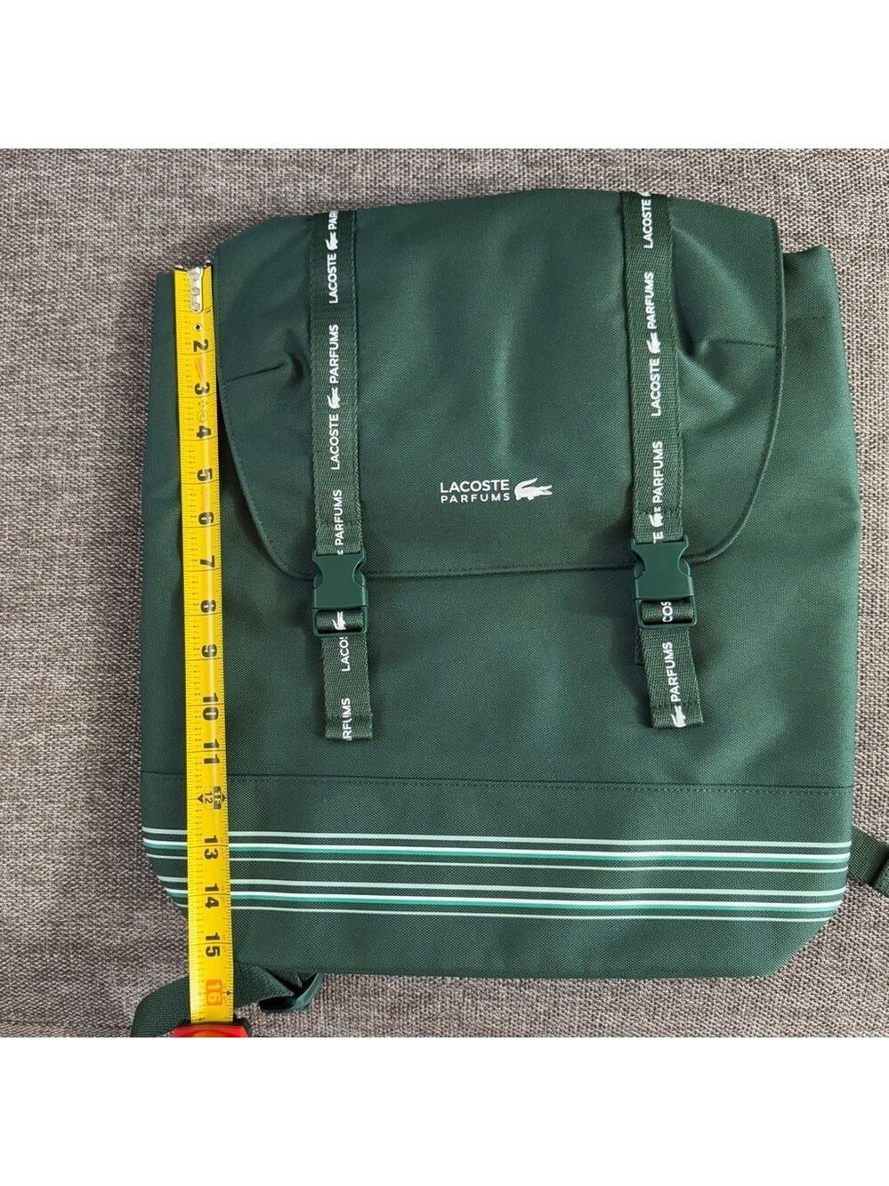 Lacoste Parfums Men's Drawstring Backpack Green Authentic New - Picture 15 of 15